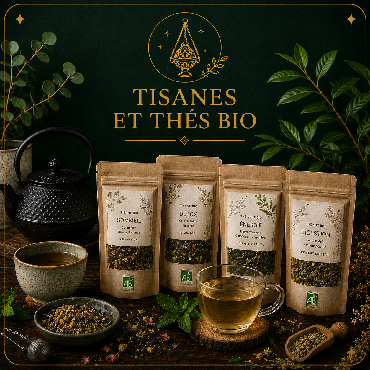 Tisanes et thés bio